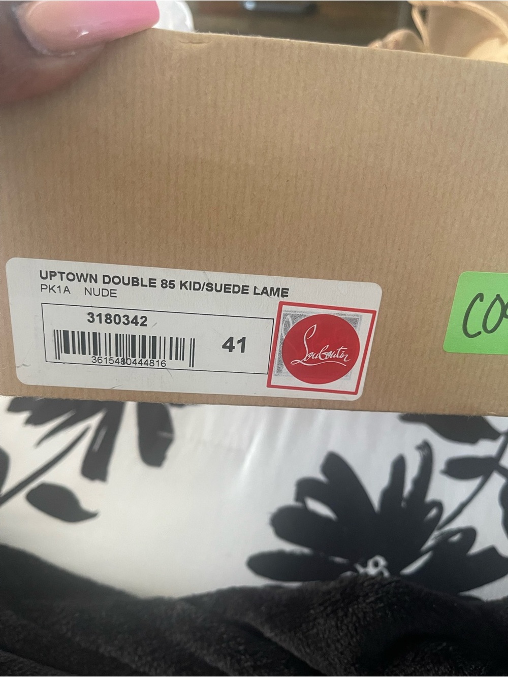 Christian Louboutin Nude Uptown Double 85 Box Label